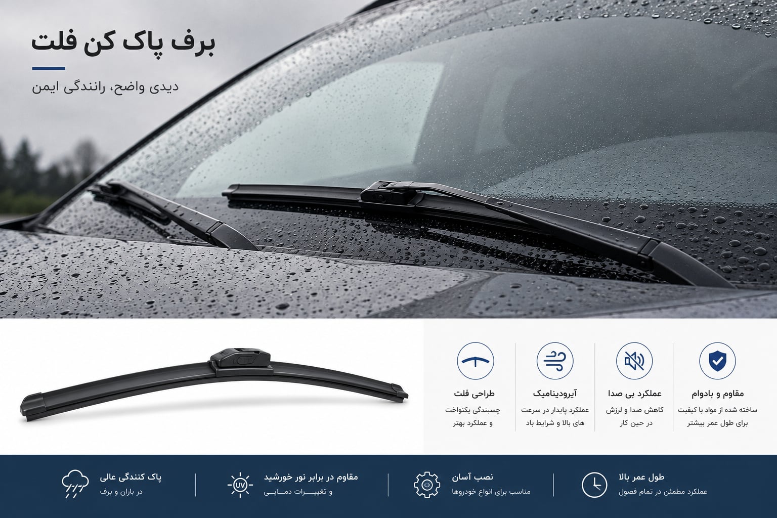 برف پاک کن فلت خودرو با طراحی آیرودینامیک