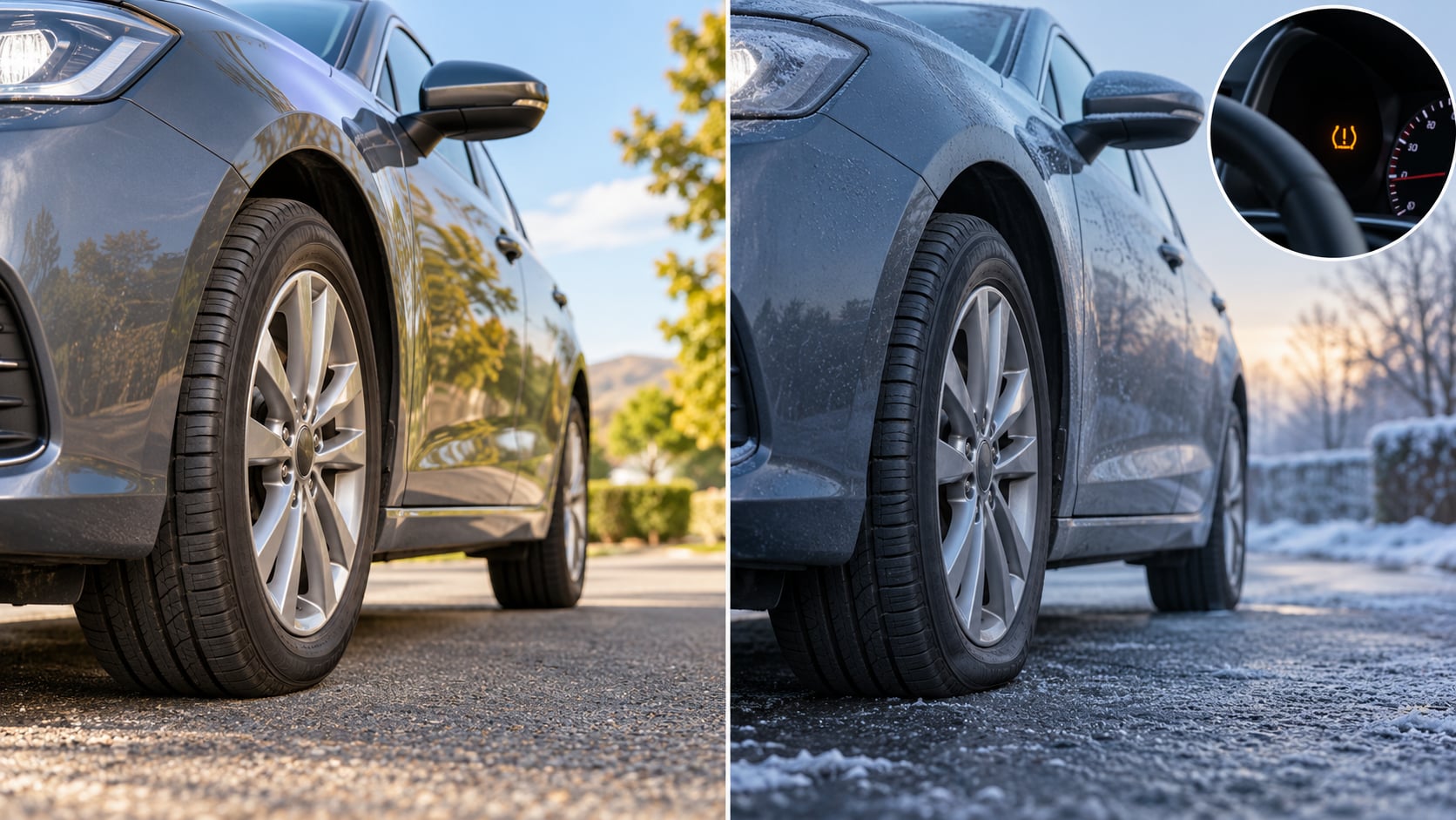 کاهش فشار باد لاستیک در هوای سرد و روشن شدن TPMS